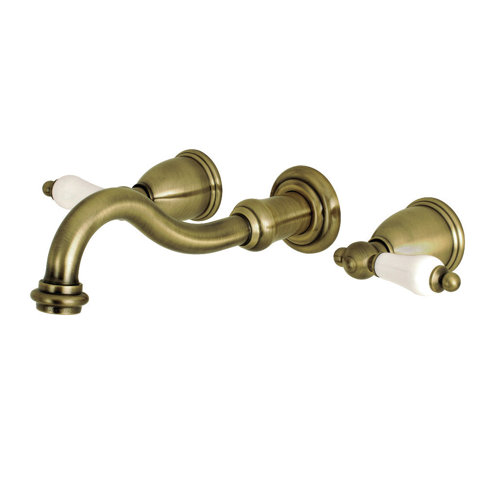 Vintage Wall-Mount Bathroom Faucet in Antique Brass