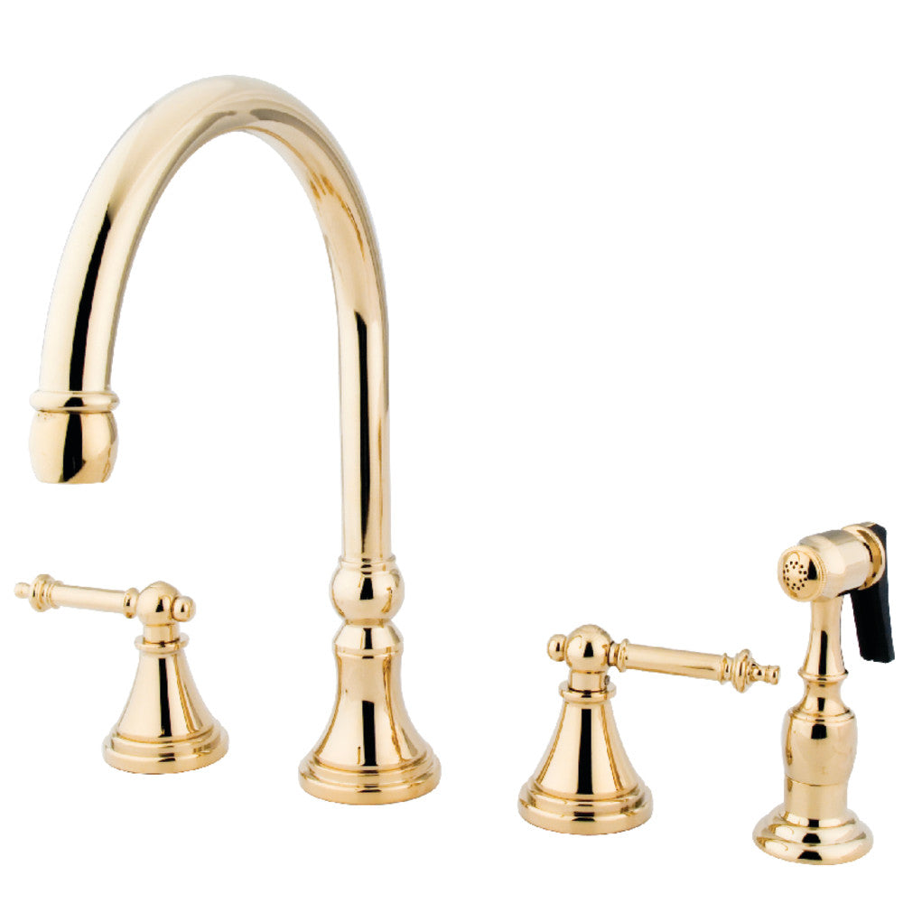 Templeton Widespread Kitchen Faucet in Polished Brass