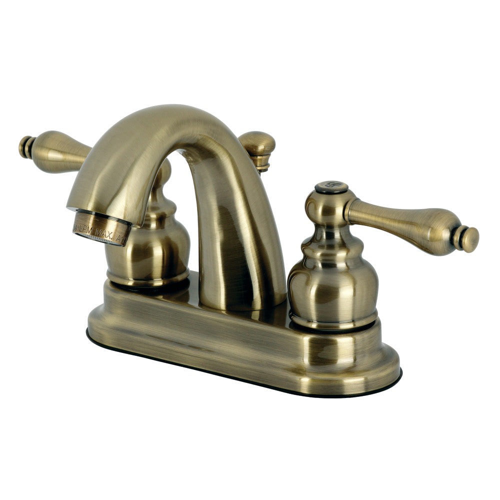 Restoration 4 Inch Centerset Bathroom Faucet in Antique Brass