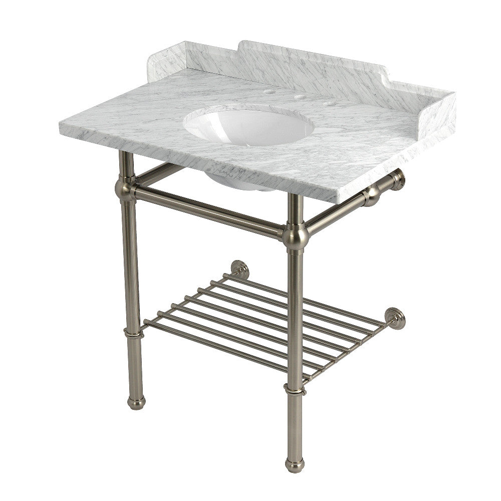 Pemberton 36 Inch Console Sink in Carrara Marble