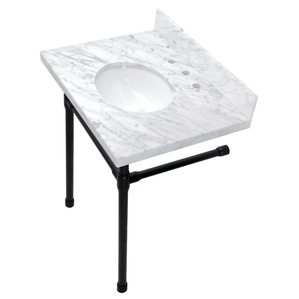Dreyfuss 30 Inch Console Sink in Carrara Marble