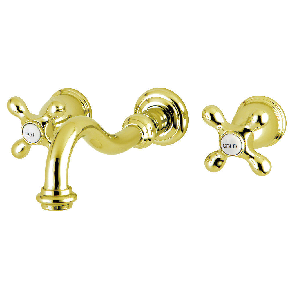 Vintage Wall-Mount Bathroom Faucet in Polished Brass