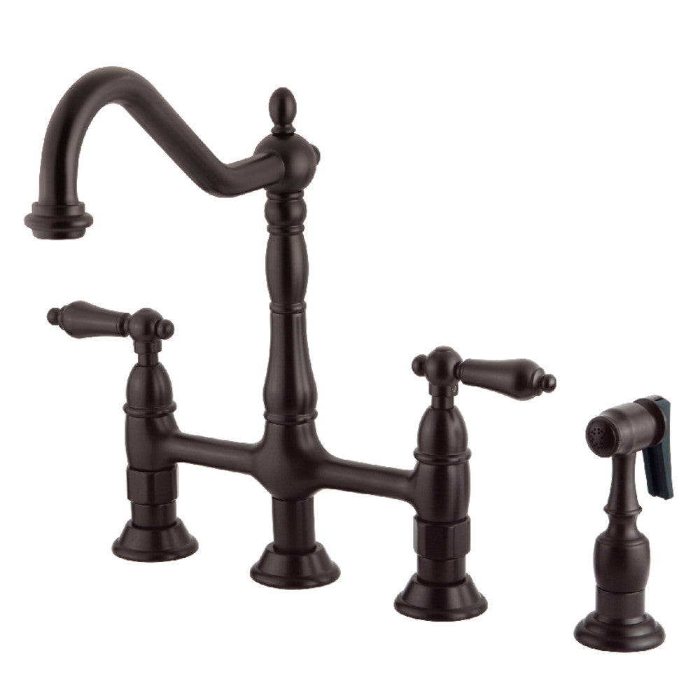 Heritage Bridge Kitchen Faucet in Oil Rubbed Bronze
