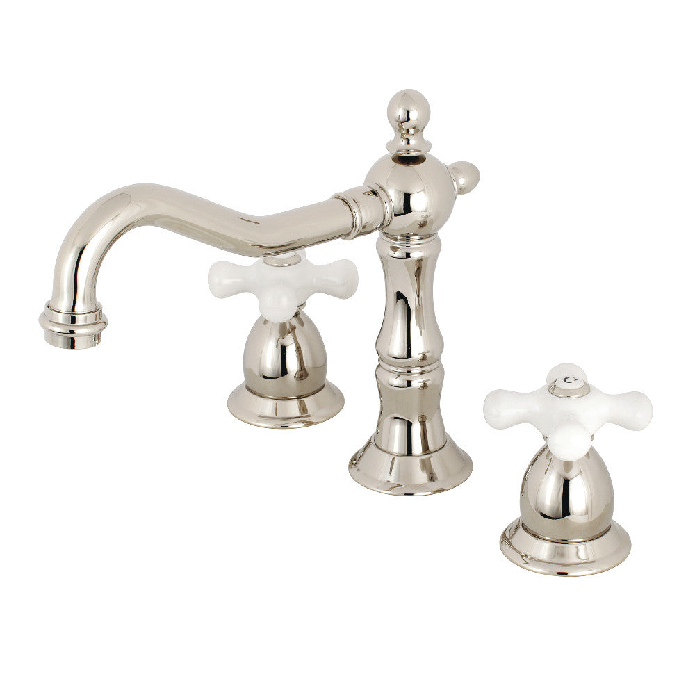 Heritage Widespread Bathroom Faucet in Polished Nickel