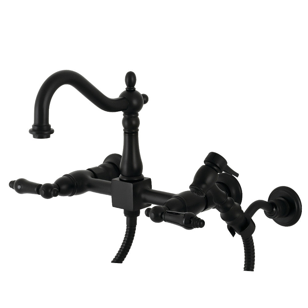 Duchess Wall Mount Kitchen Faucet in Matte Black