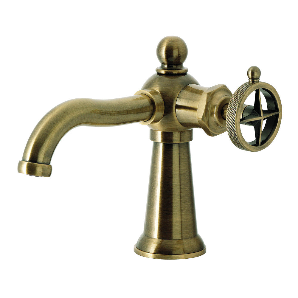 Levante Single-Hole Bathroom Faucet in Antique Brass
