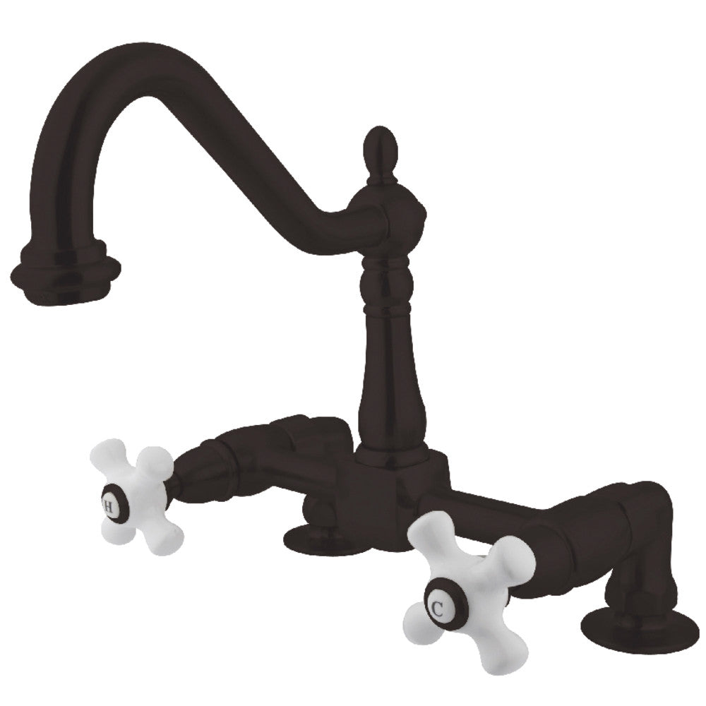 Heritage Bridge Kitchen Faucet in Oil Rubbed Bronze