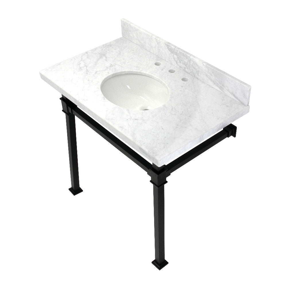 Monarch 36 Inch Console Sink in Carrara Marble