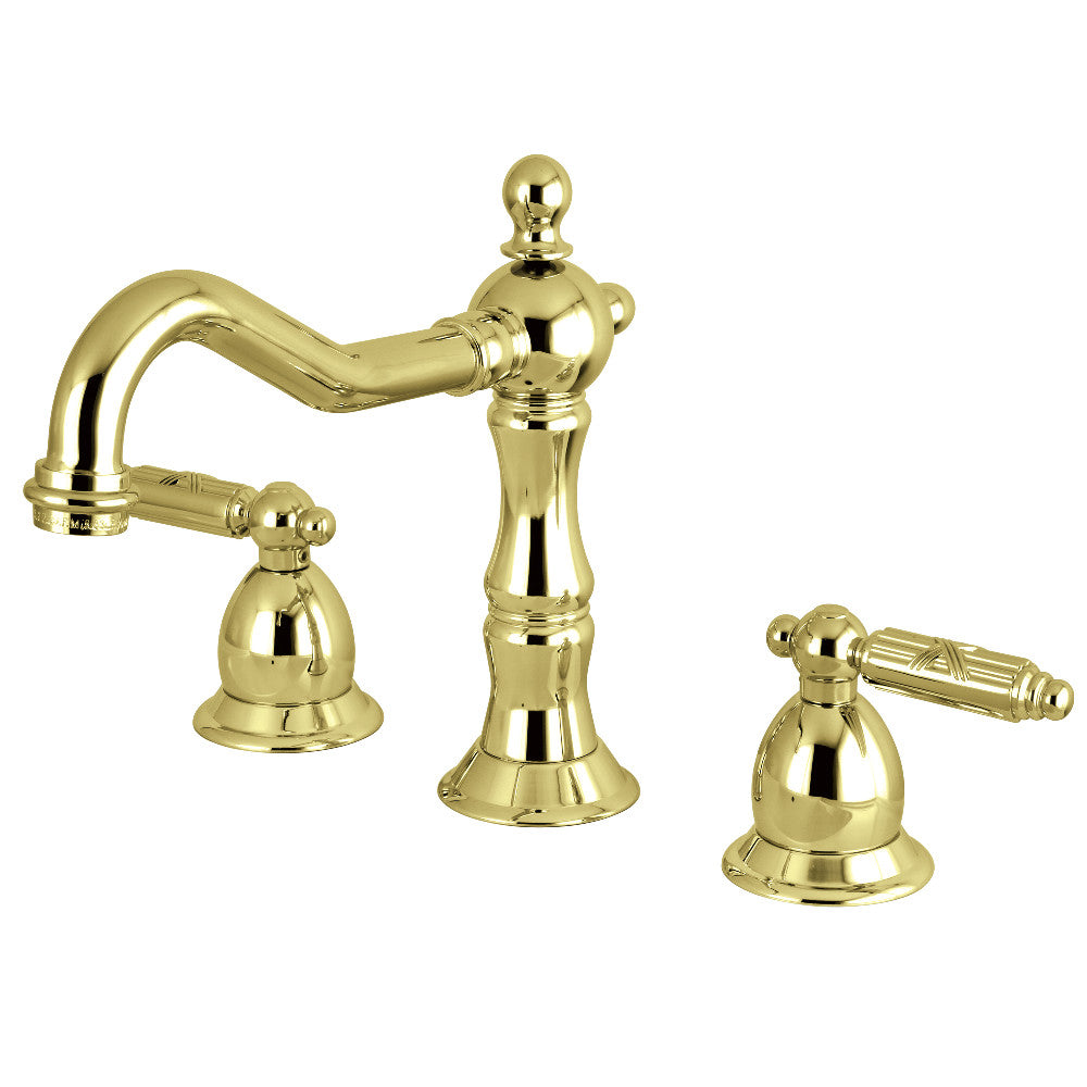 Heritage Widespread Bathroom Faucet in Polished Brass