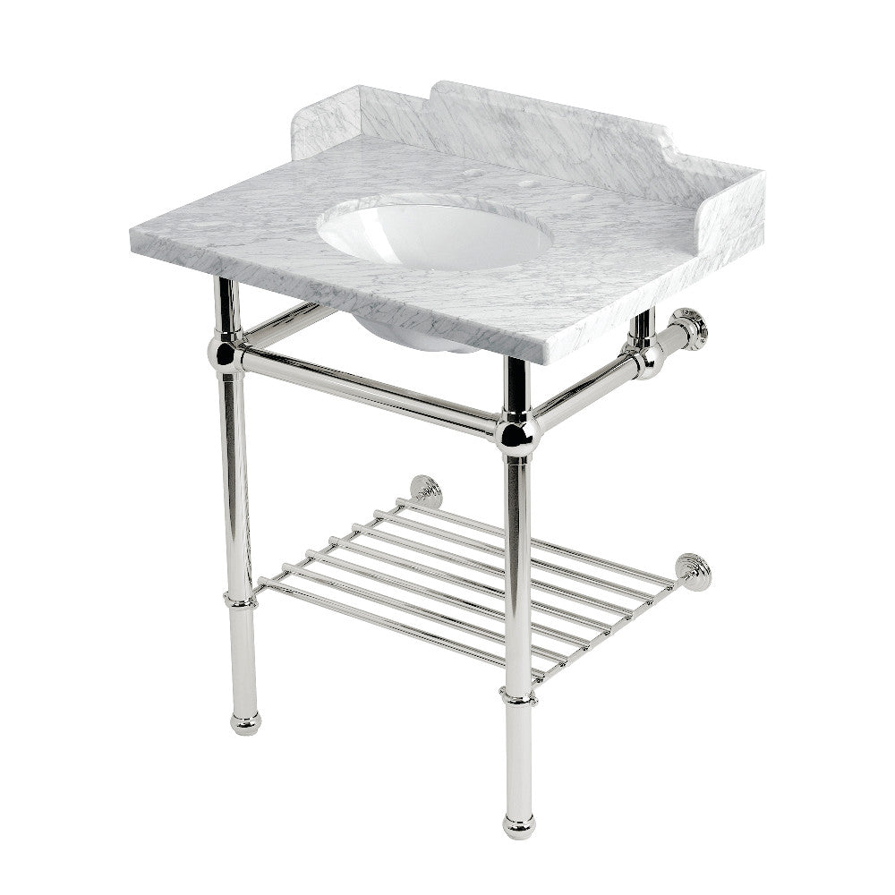 Pemberton 30 Inch Console Sink in Carrara Marble