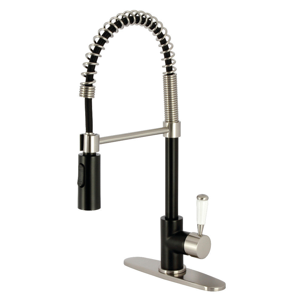 Paris Pre-Rinse Kitchen Faucet in Matte Black/Brushed Nickel