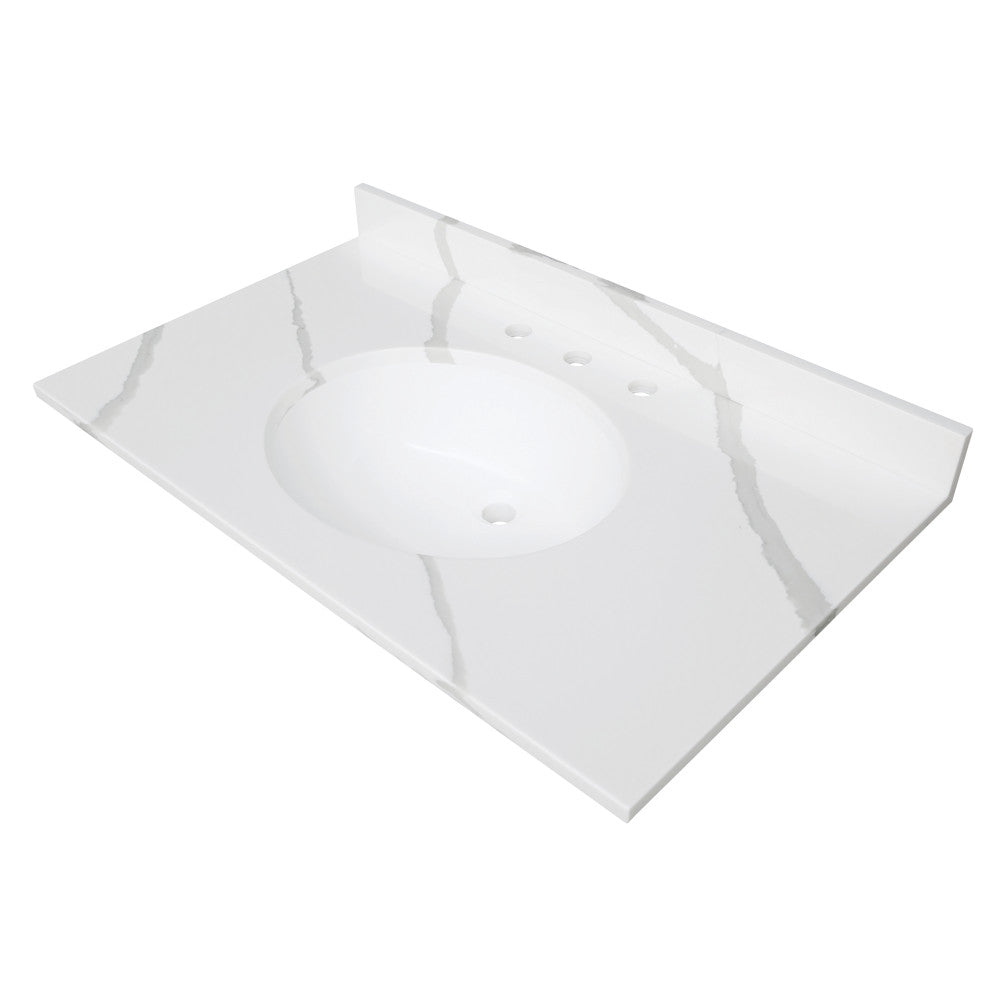 Norbiton 37 Inch Vanity Sink Top in Carrara Marble