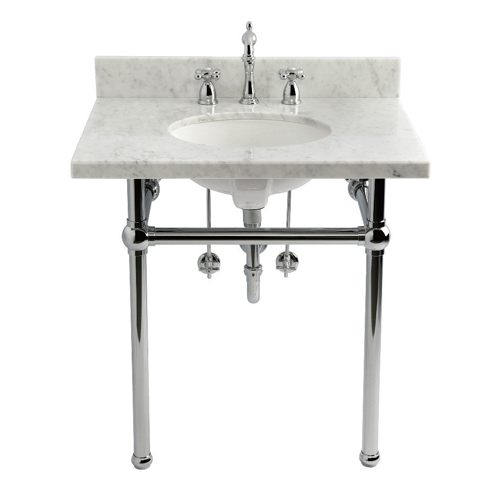 Templeton 30 Inch Console Sink in Carrara Marble