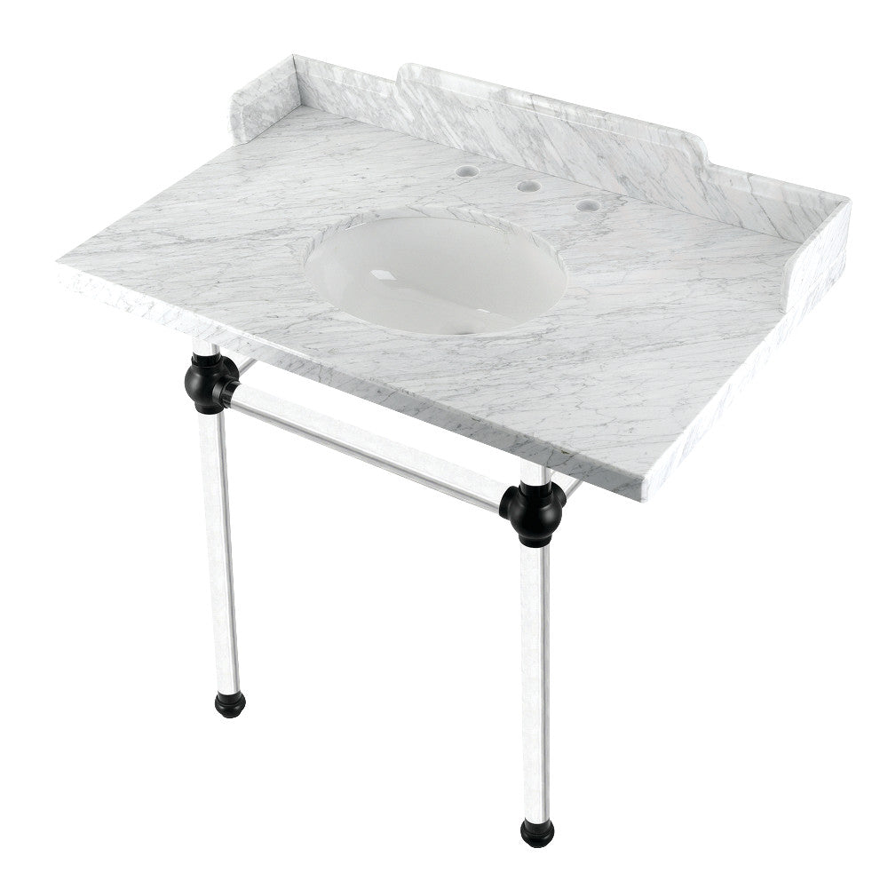 Pemberton 36 Inch Console Sink in Carrara Marble