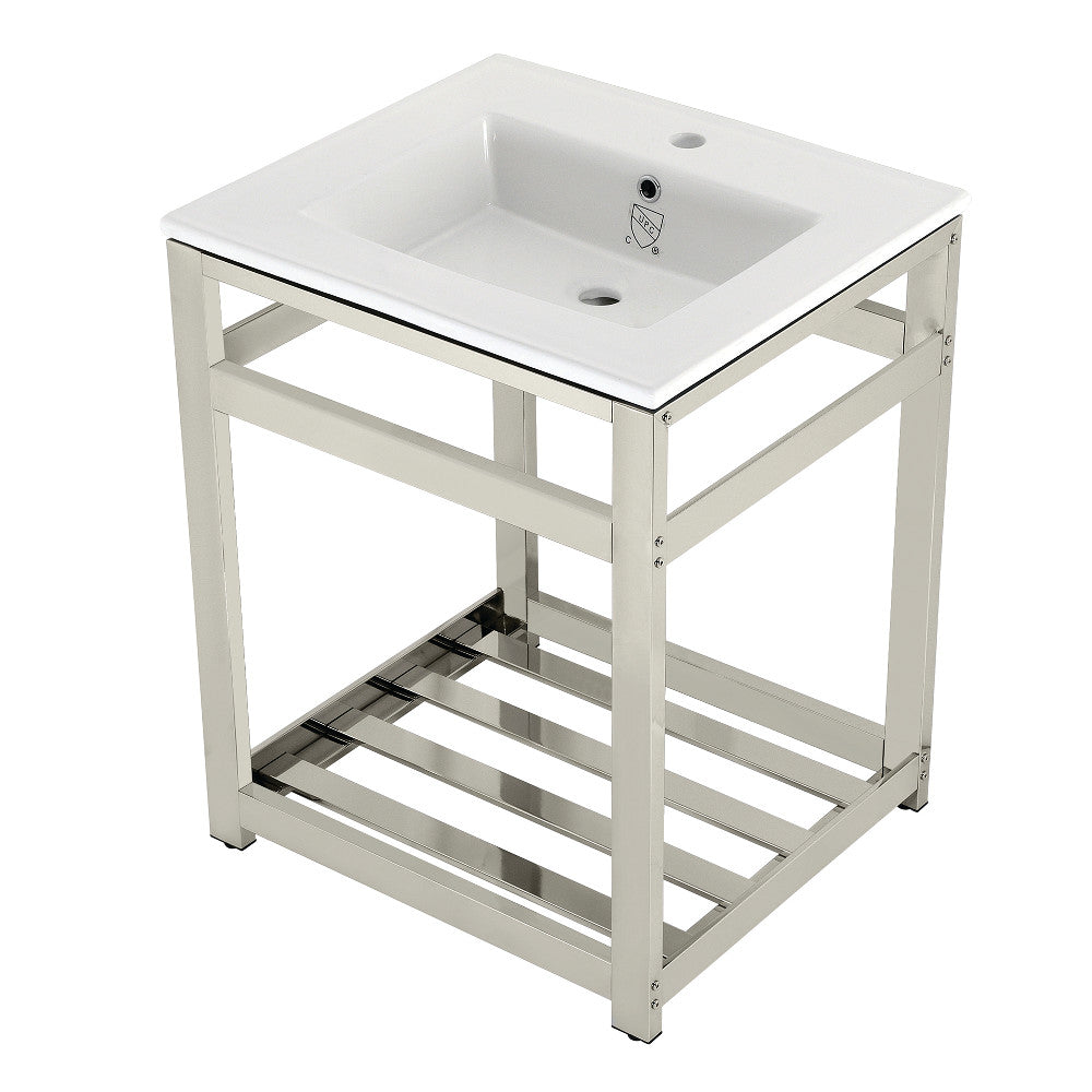 Quadras 25.19 Inch Console Sink in White