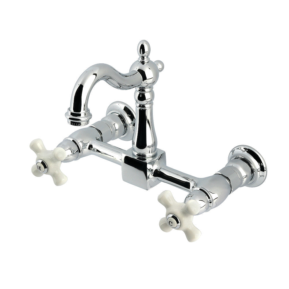 Heritage Wall Mount Kitchen Faucet in Polished Chrome