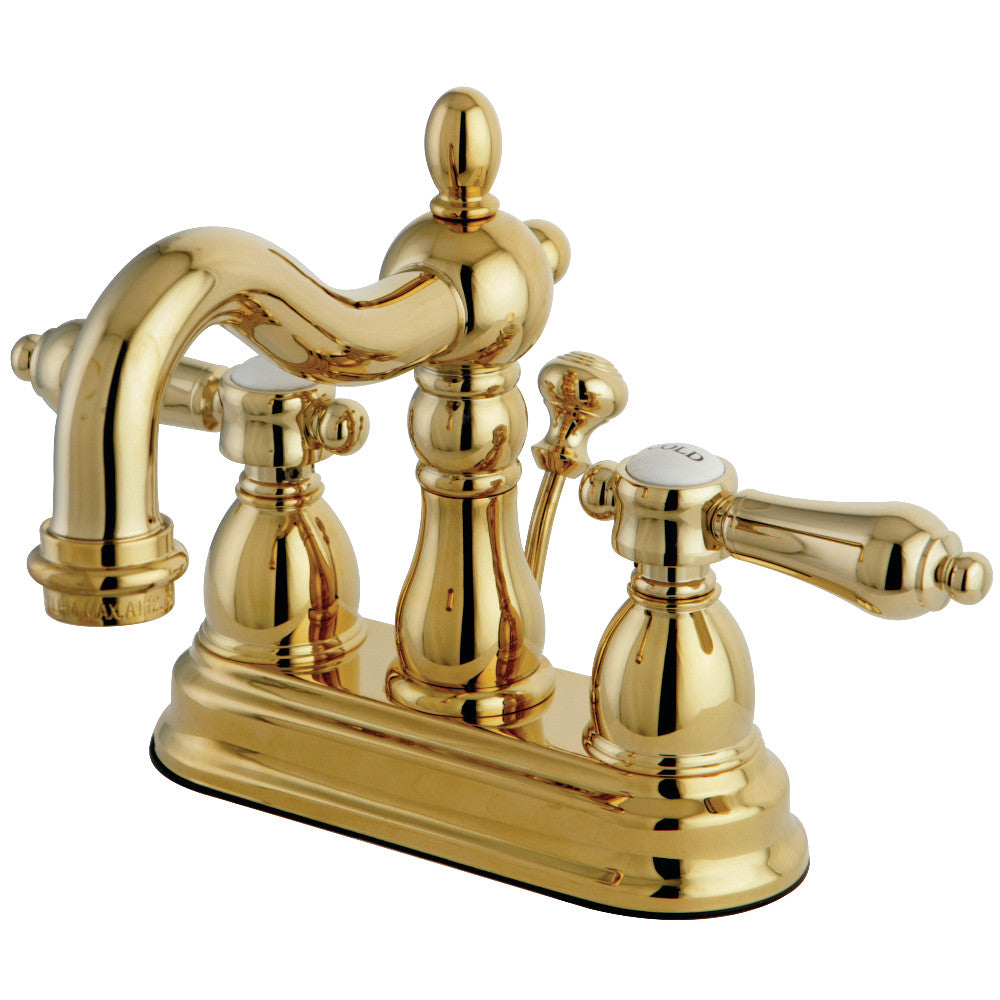 4 Inch Centerset Bathroom Faucet in Polished Brass