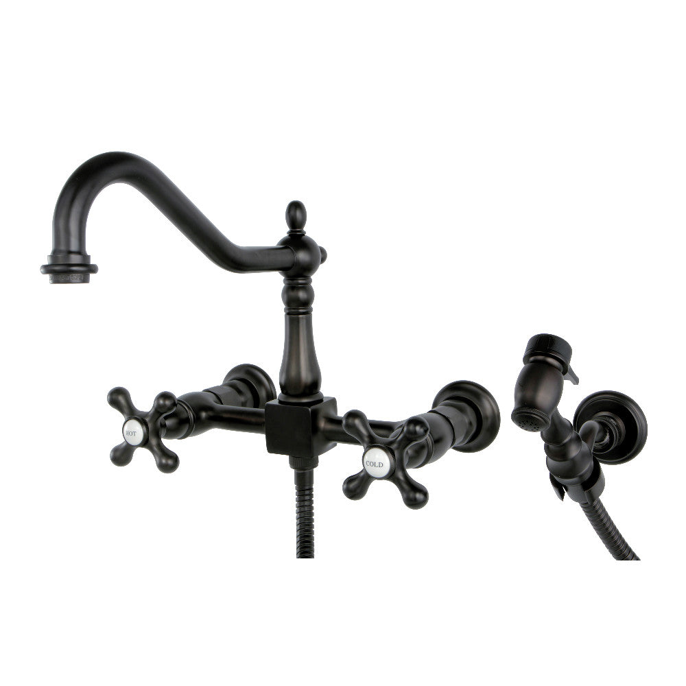 Heritage Wall Mount Kitchen Faucet in Oil Rubbed Bronze
