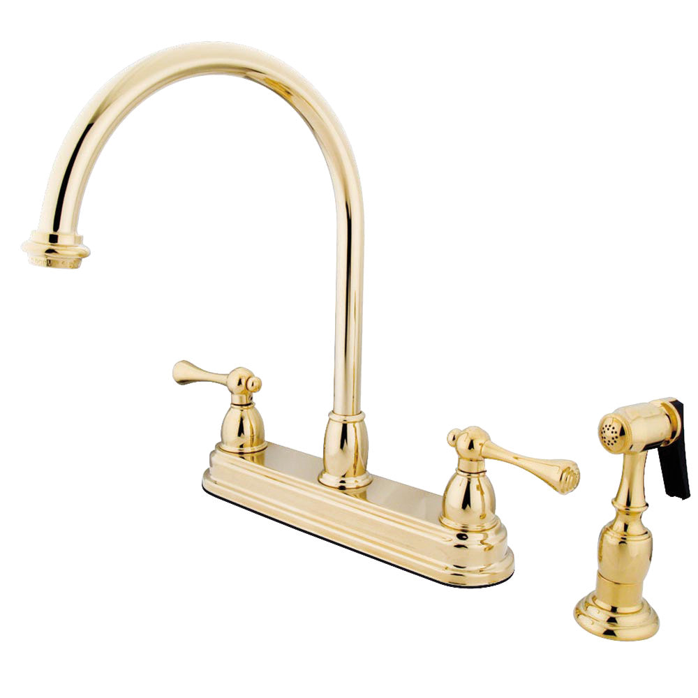Vintage Centerset Kitchen Faucet in Polished Brass