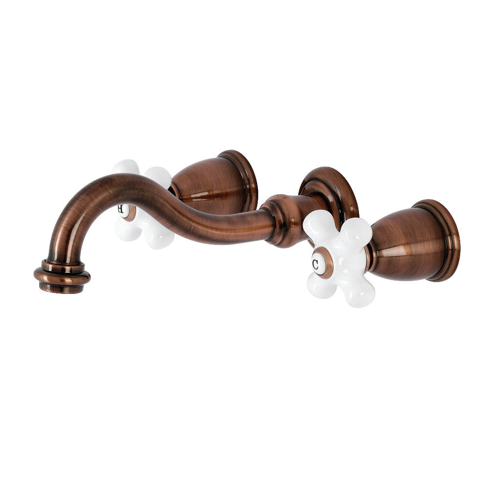 Vintage Wall-Mount Bathroom Faucet in Antique Copper