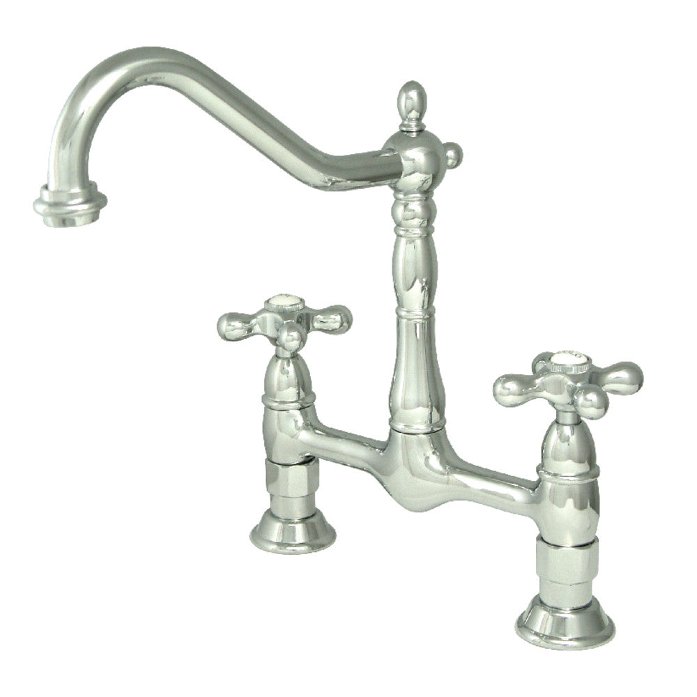 Heritage Bridge Kitchen Faucet in Polished Chrome