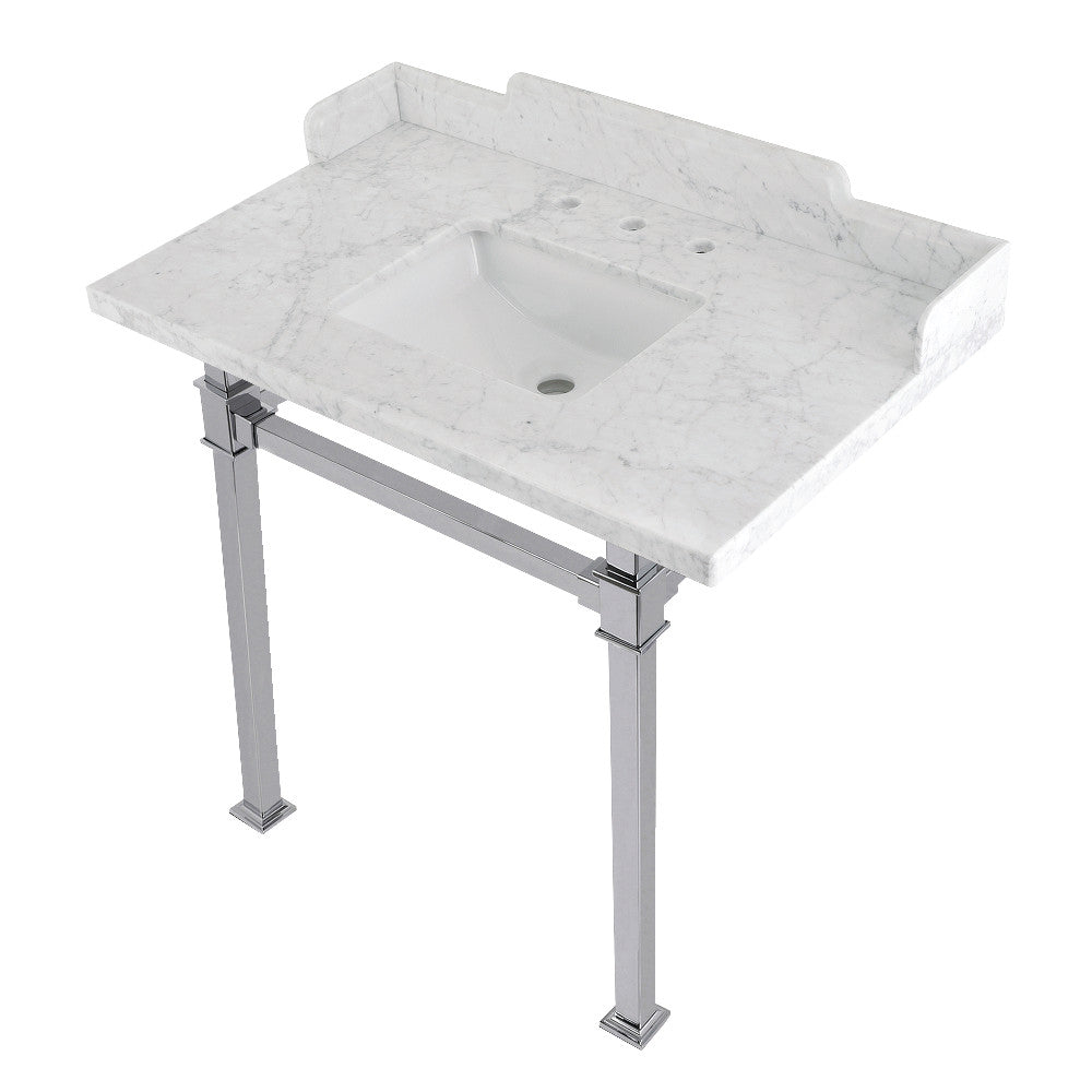 Viceroy 36 Inch Console Sink in Carrara Marble