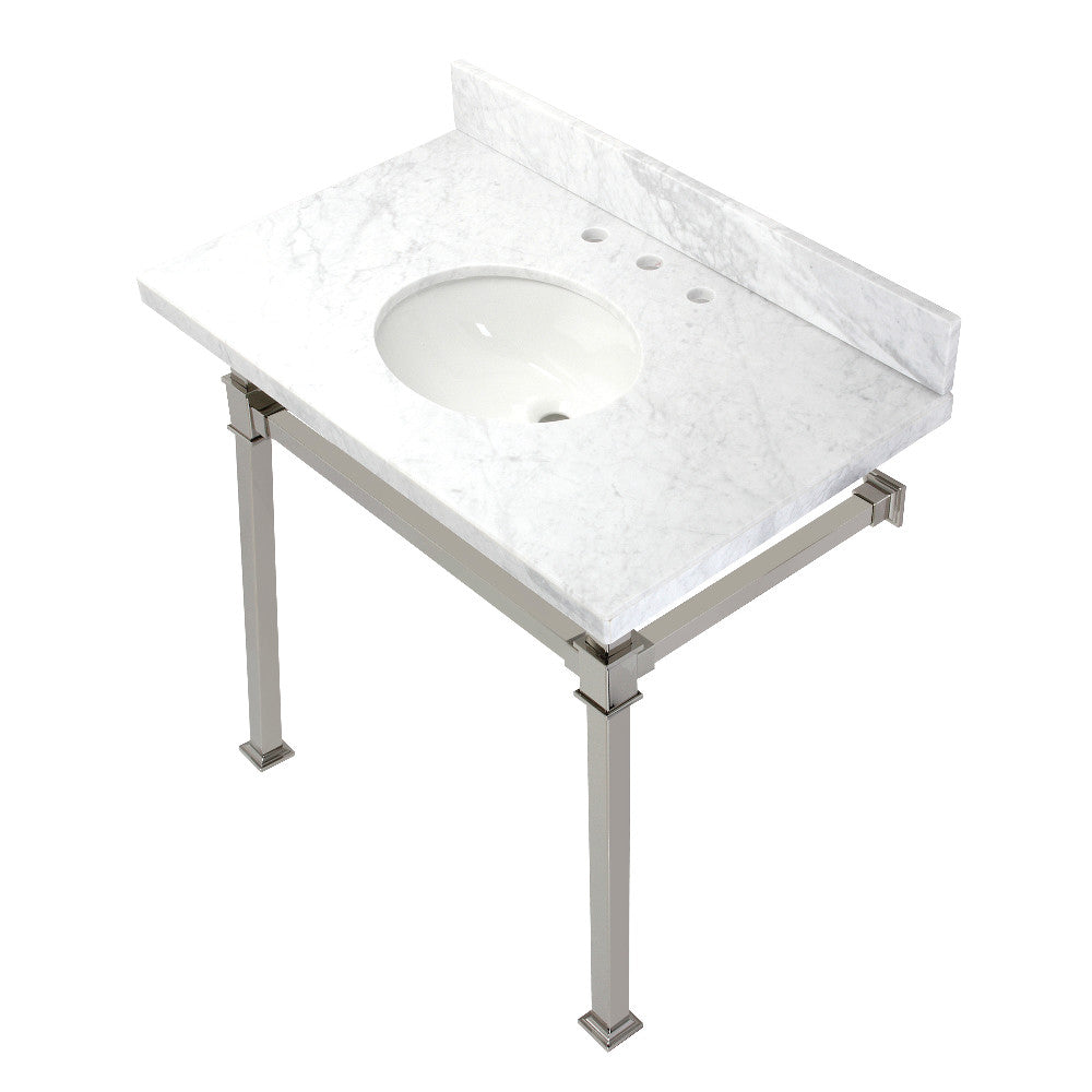 Monarch 36 Inch Console Sink in Carrara Marble