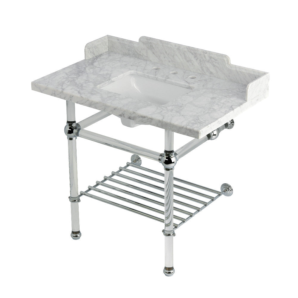 Pemberton 36 Inch Console Sink in Carrara Marble