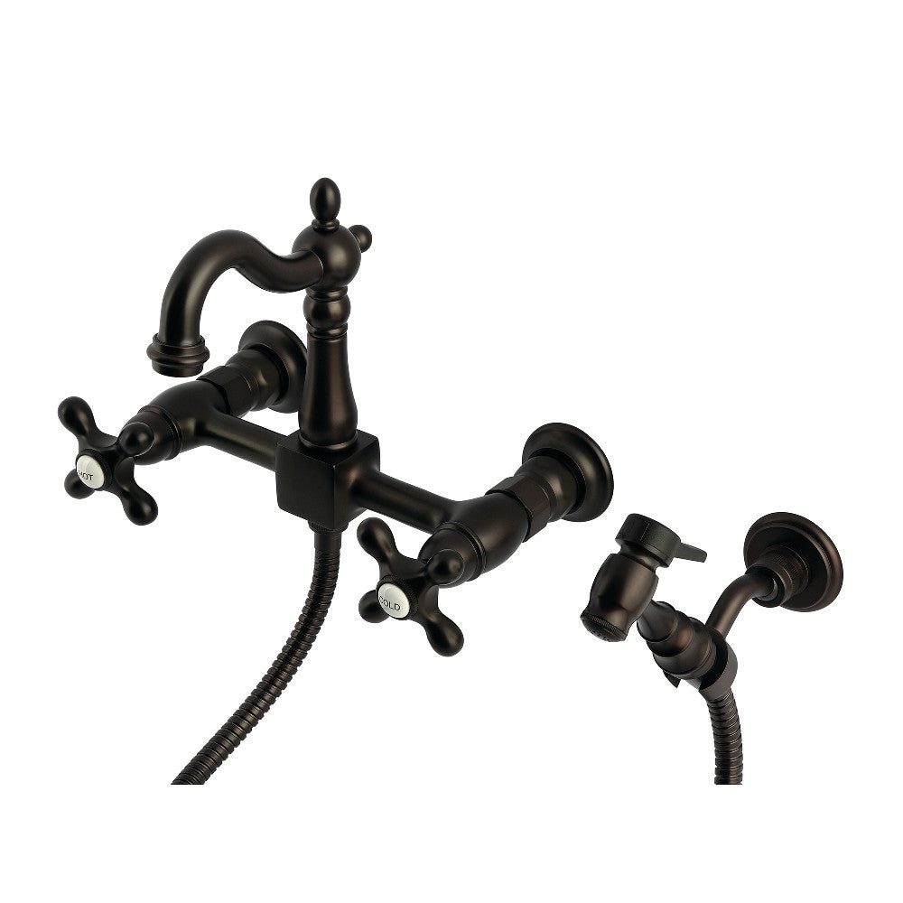 Heritage Wall Mount Kitchen Faucet in Oil Rubbed Bronze