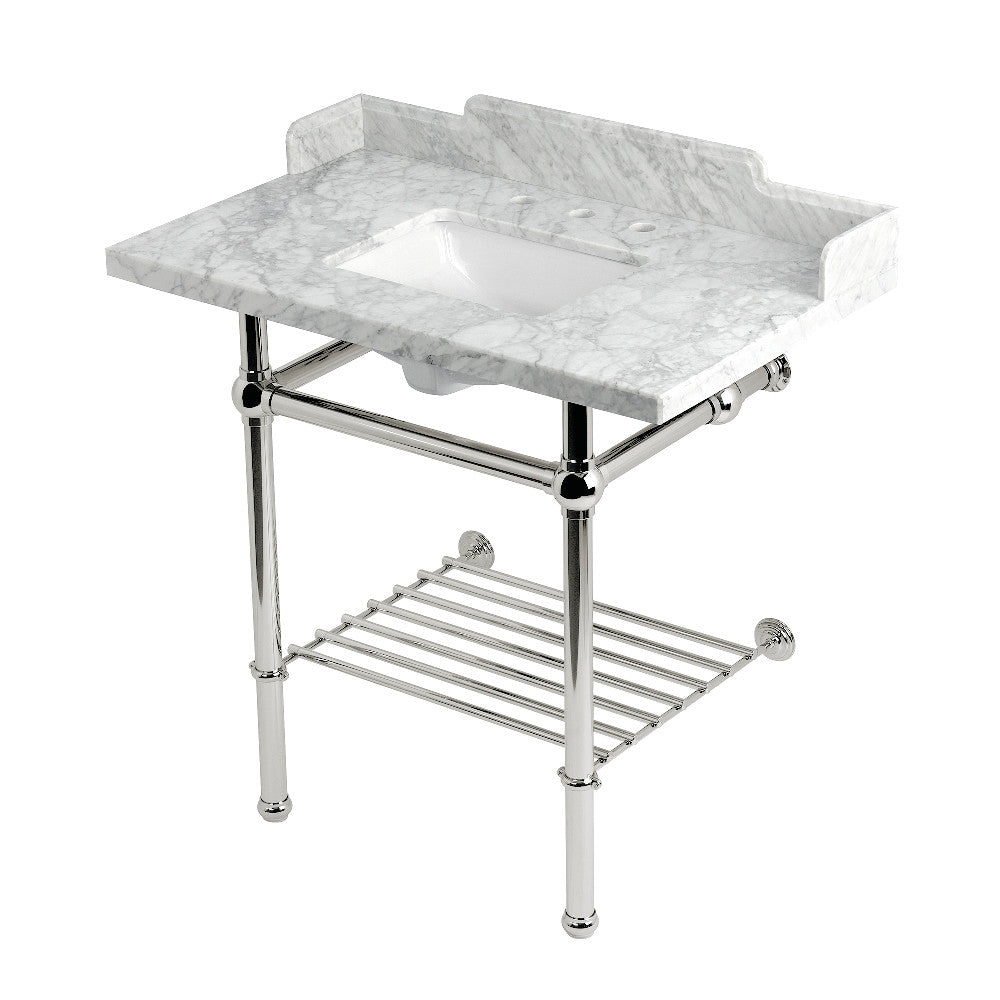 Pemberton 36 Inch Console Sink in Carrara Marble