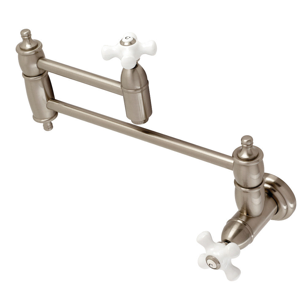 Restoration Pot Filler Faucet in Brushed Nickel