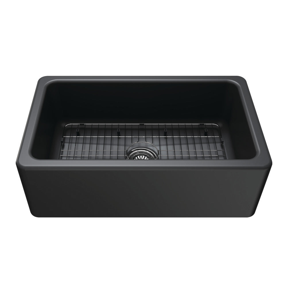 Kaolin 29.75 Inch Farmhouse Kitchen Sink in Black
