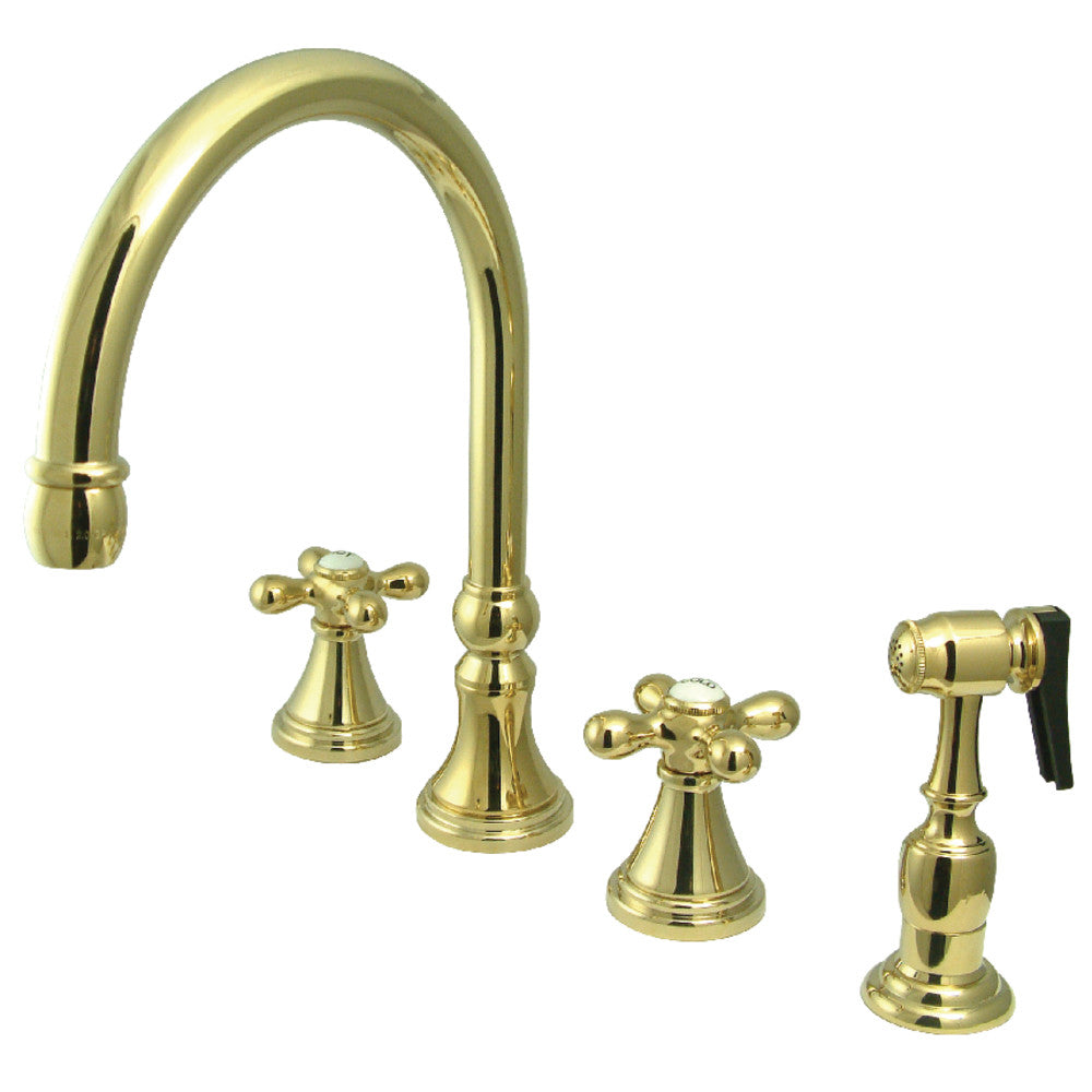Governor Widespread Kitchen Faucet in Polished Brass