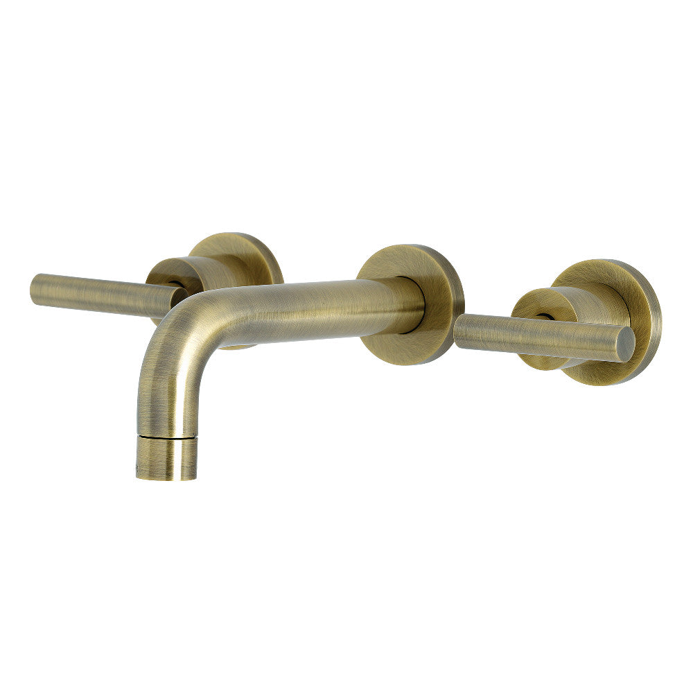 Manhattan Wall-Mount Bathroom Faucet in Antique Brass