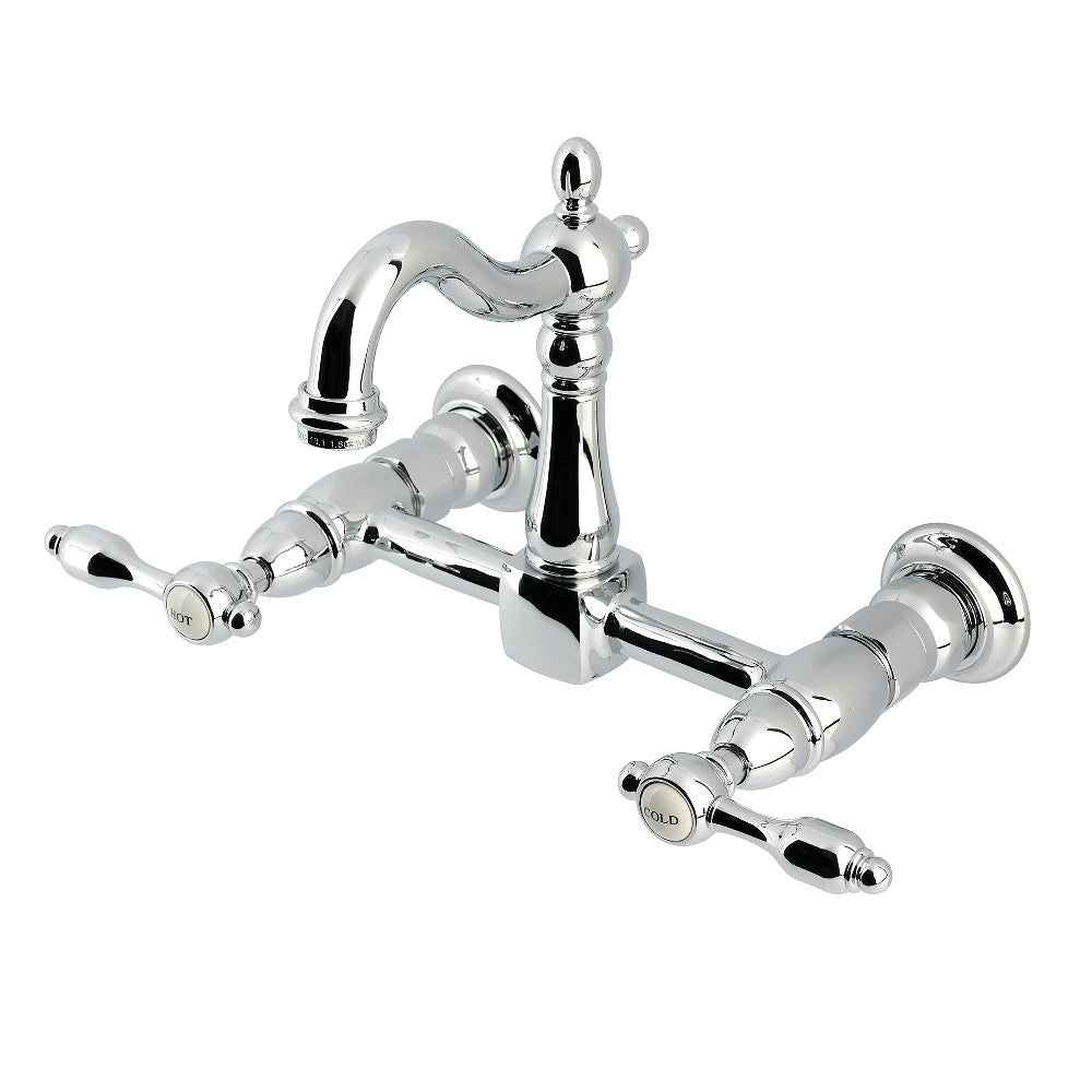 Tudor Wall Mount Kitchen Faucet in Polished Chrome