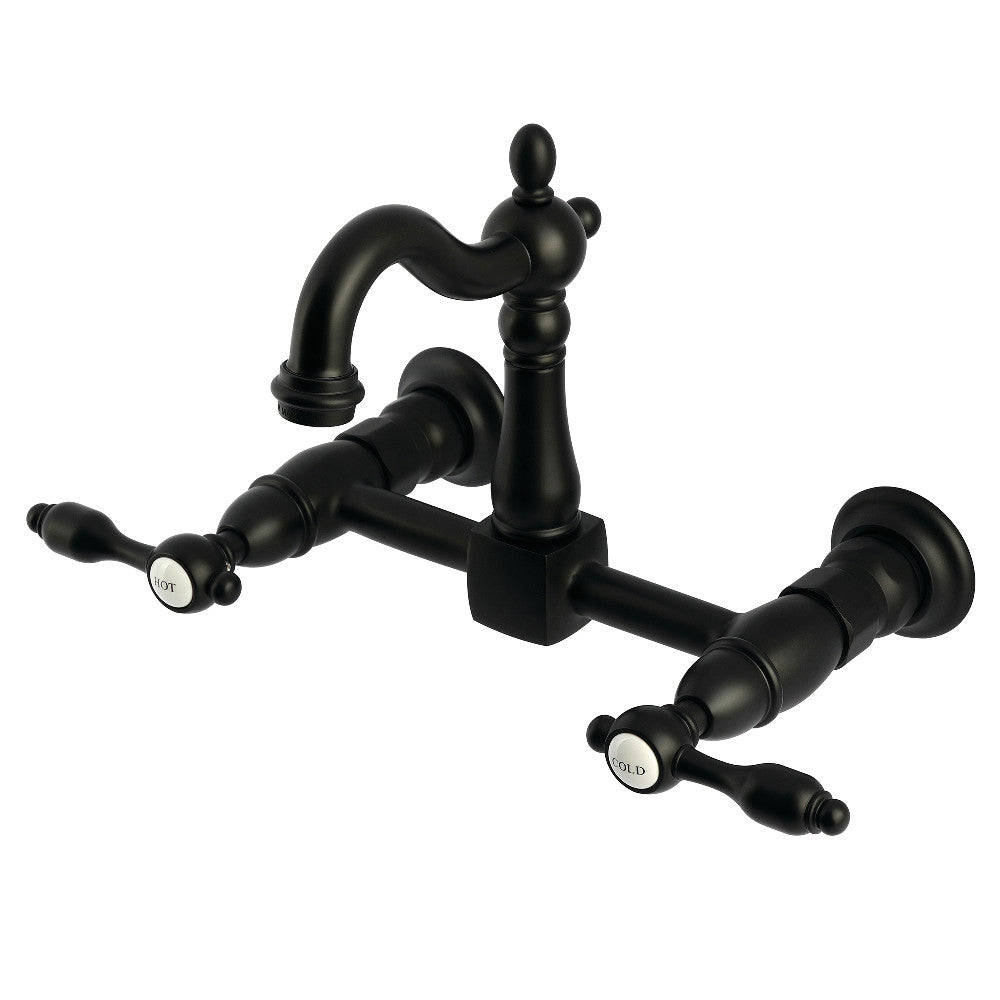 Tudor Wall Mount Kitchen Faucet in Matte Black