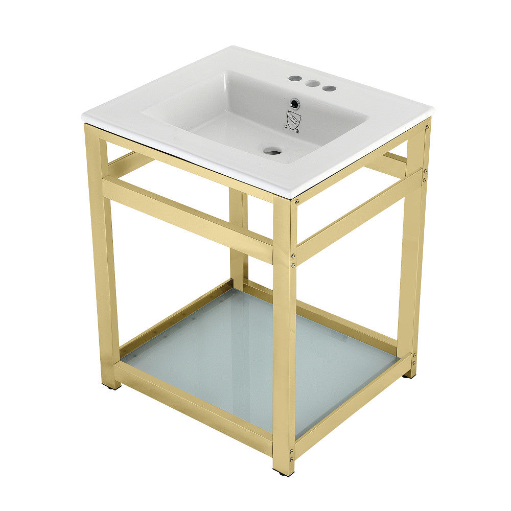 Quadras 25.19 Inch Console Sink in White