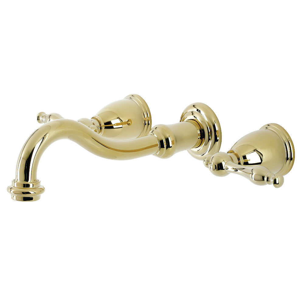 Vintage Wall-Mount Bathroom Faucet in Polished Brass