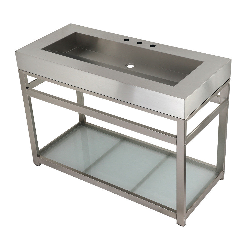 Kingston Commercial 49 Inch Console Sink in Brushed Nickel