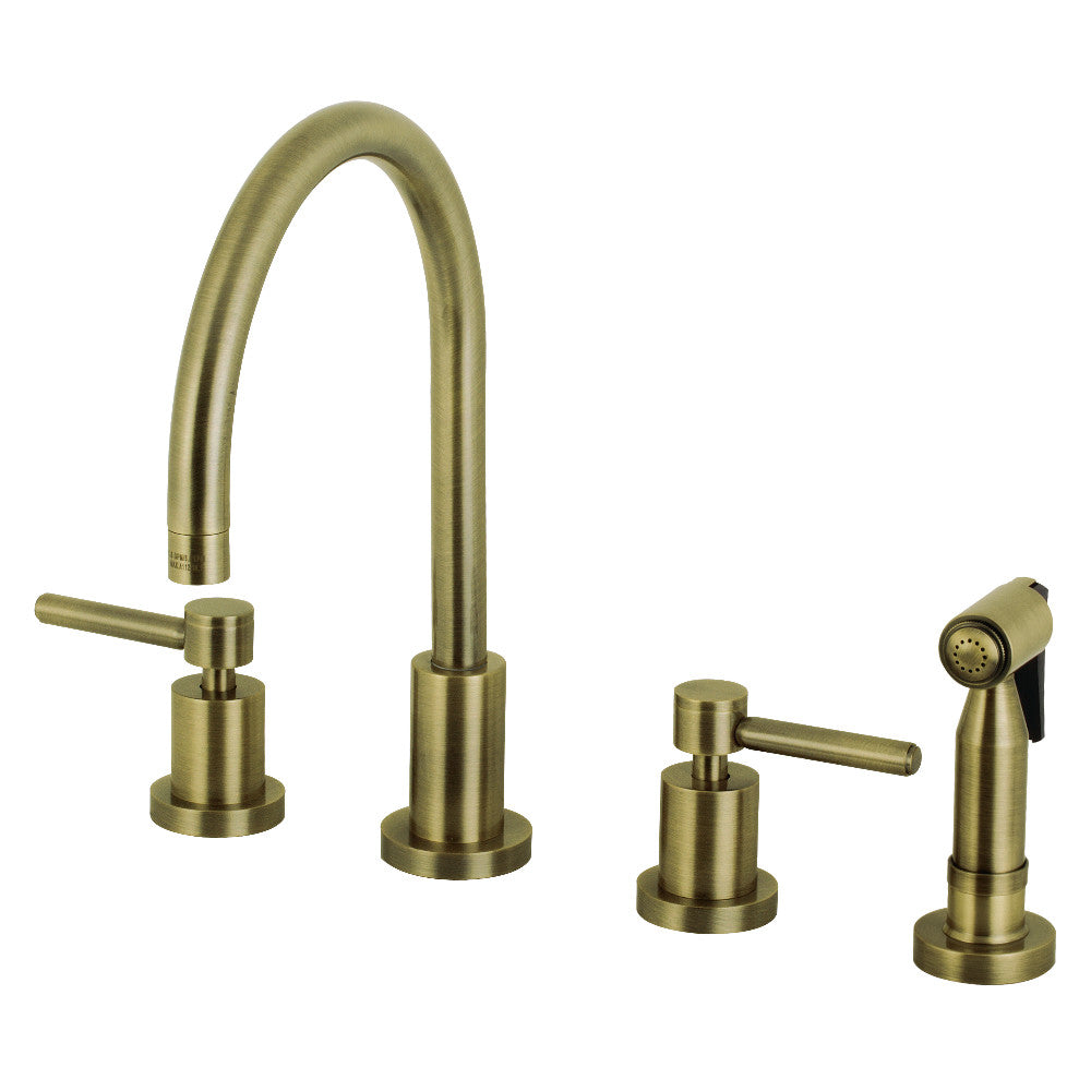Concord Widespread Kitchen Faucet in Antique Brass