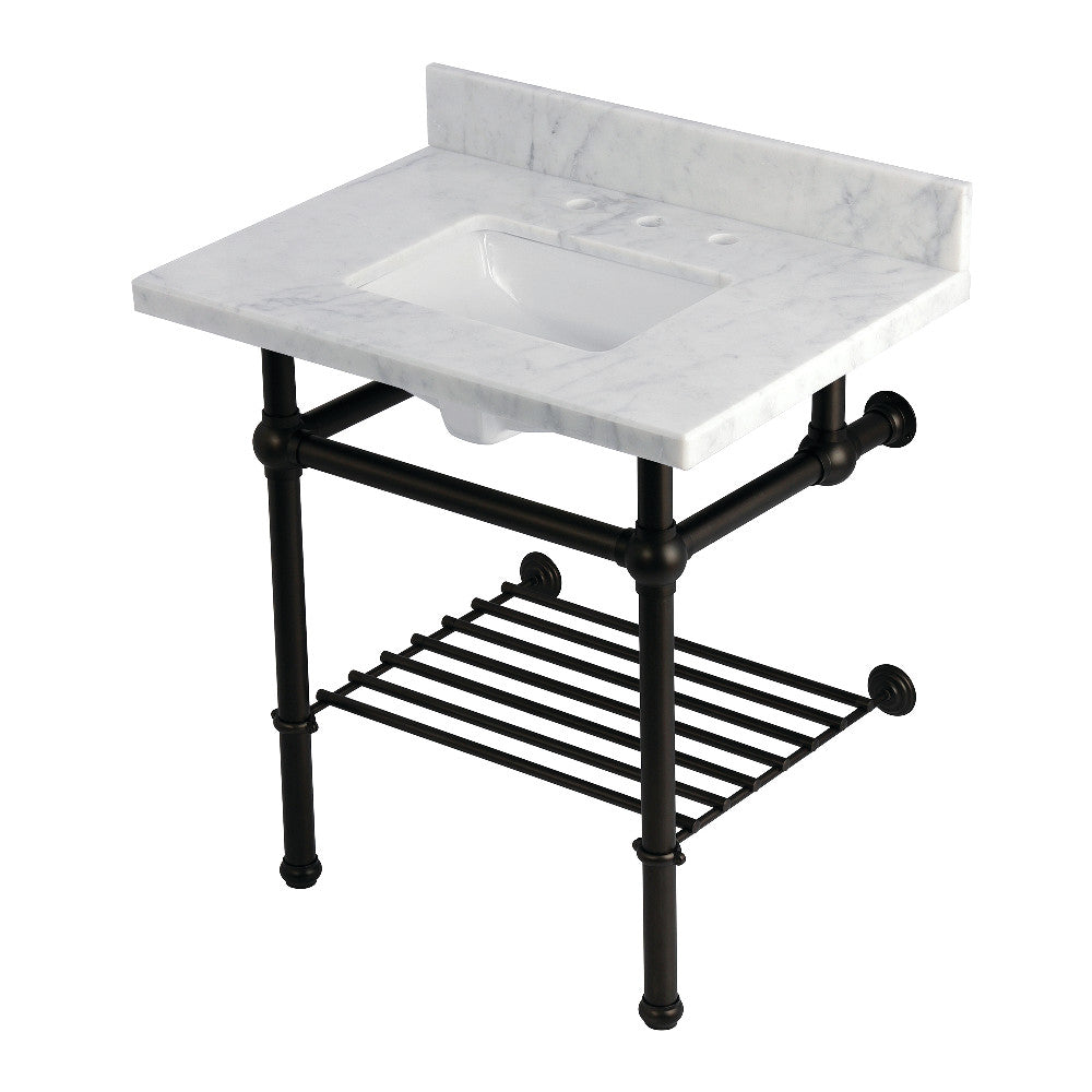 Templeton 30 Inch Console Sink in Carrara Marble