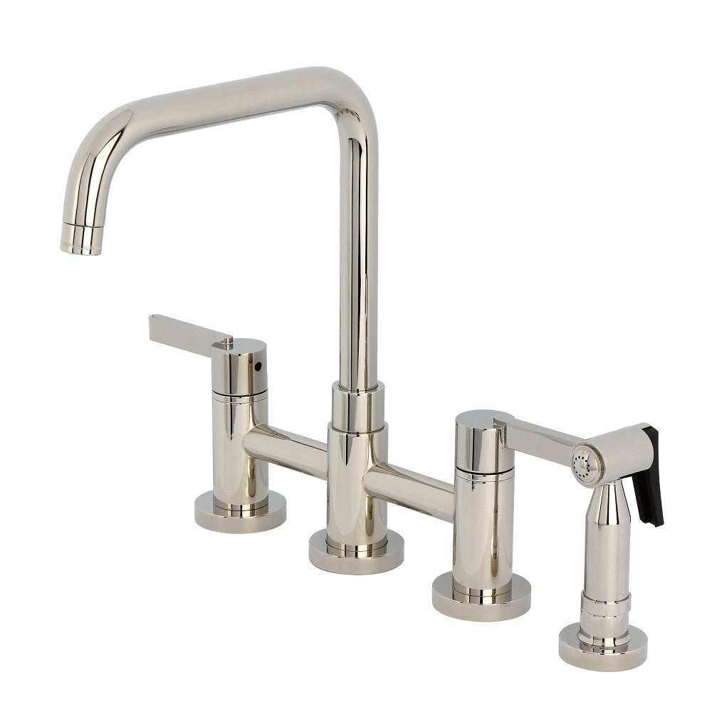 Continental Bridge Kitchen Faucet in Polished Nickel