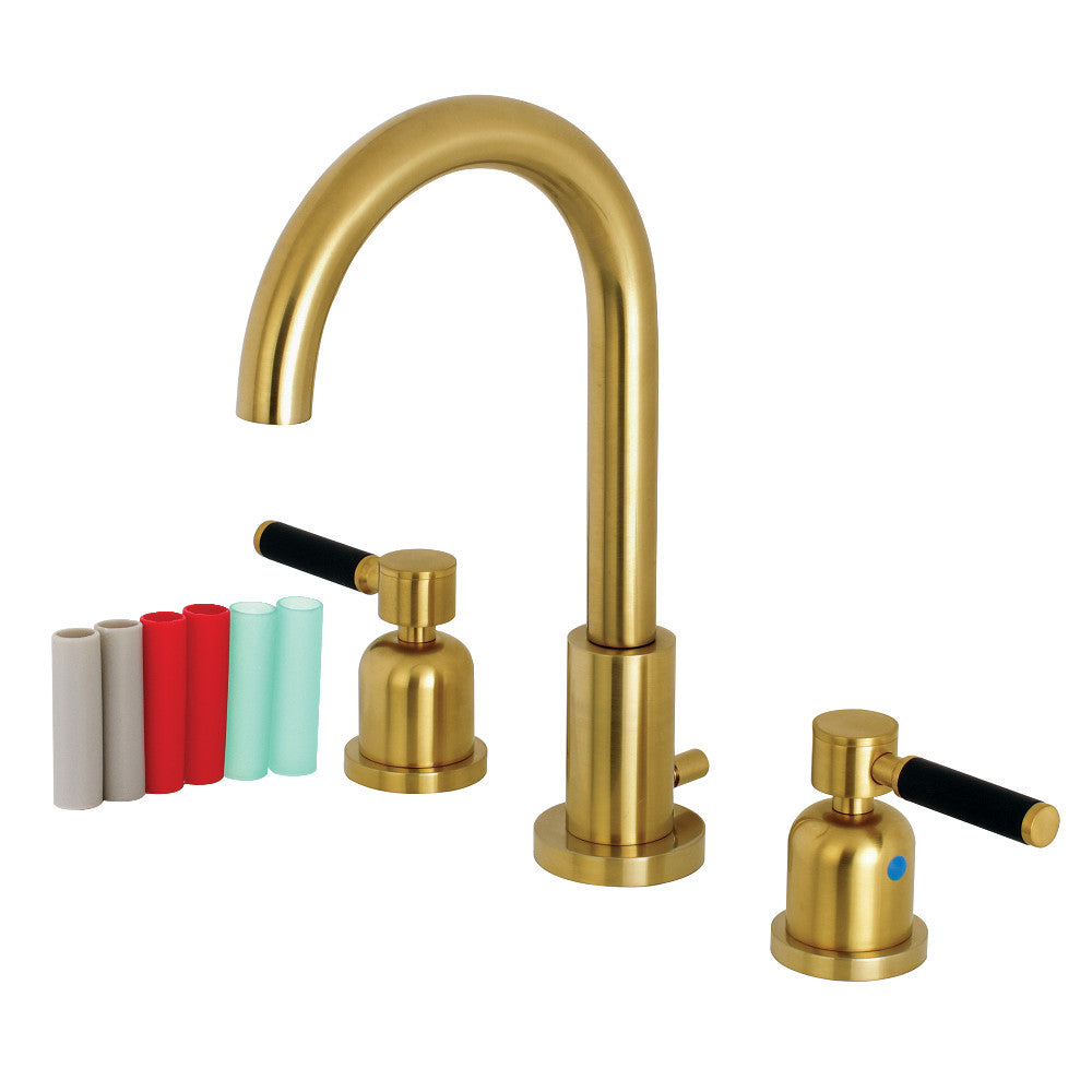 Kaiser Widespread Bathroom Faucet in Brushed Brass