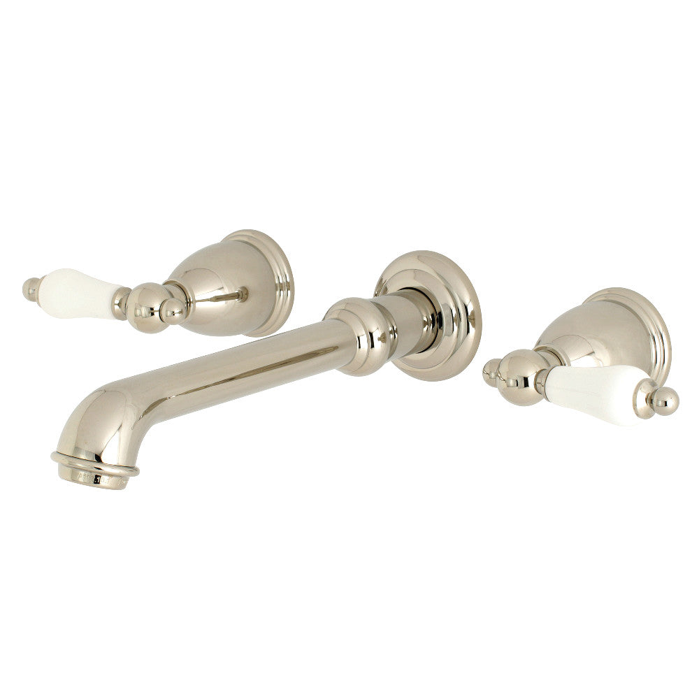 English Country Wall-Mount Bathroom Faucet in Polished Nickel