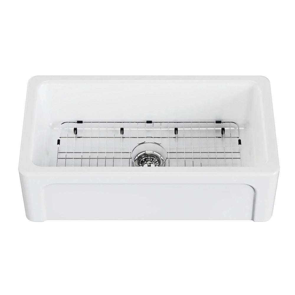 Kaolin 33.19 Inch Farmhouse Kitchen Sink in White