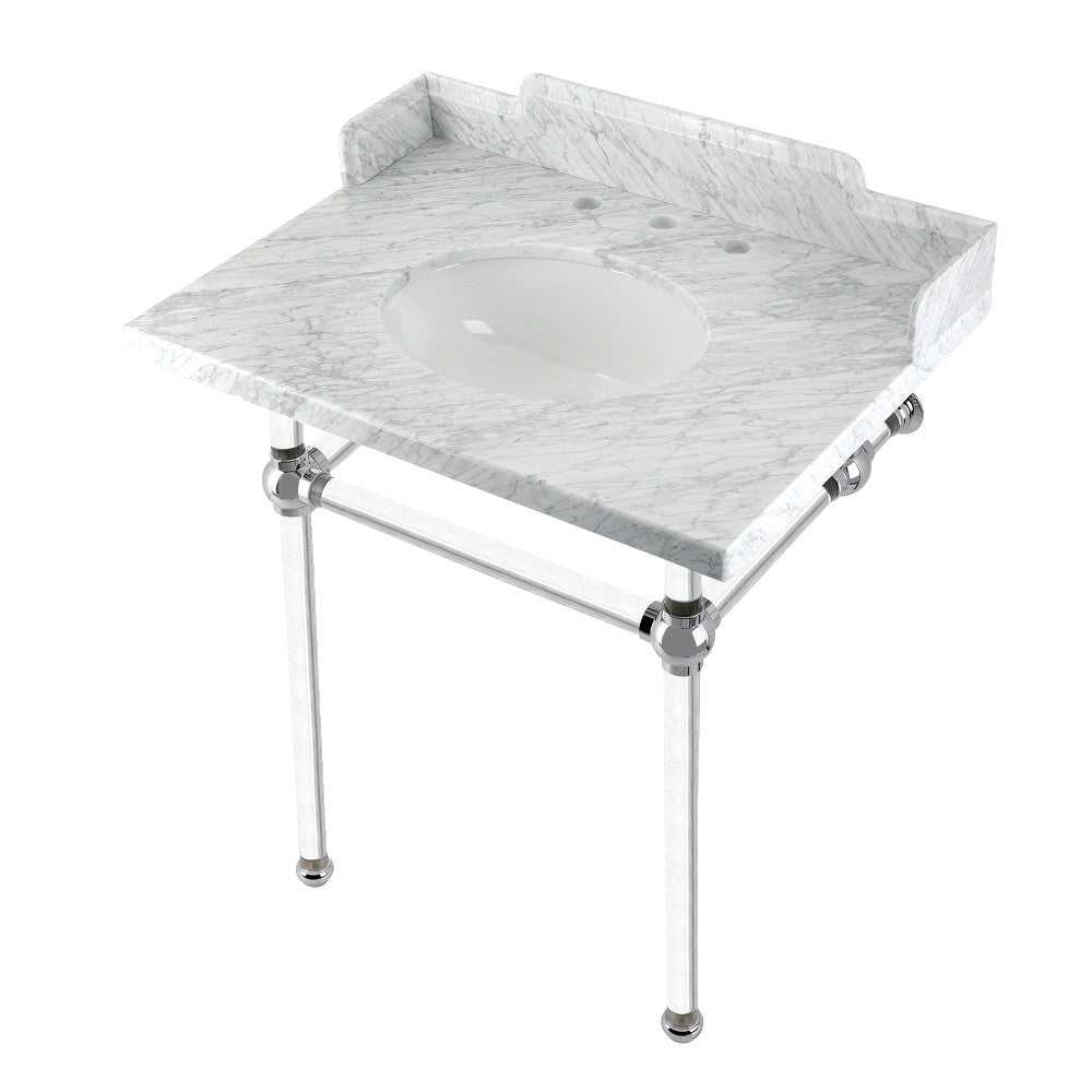 Pemberton 30 Inch Console Sink in Carrara Marble