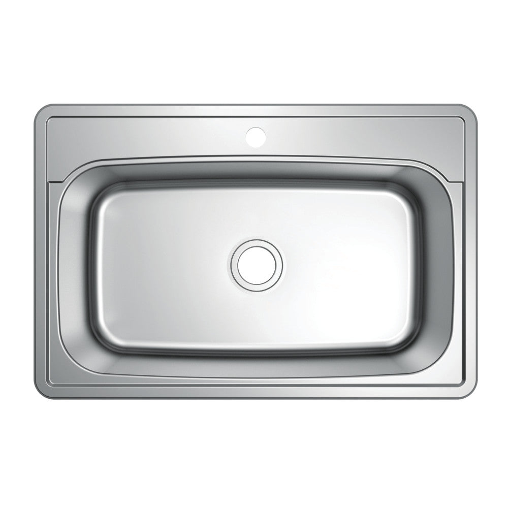 Studio 33.06 Inch Drop-In Kitchen Sink in Brushed Stainless
