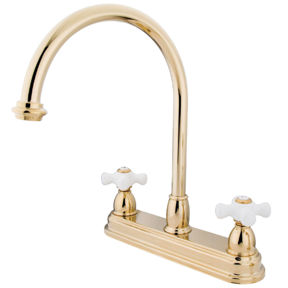 Restoration Centerset Kitchen Faucet in Polished Brass