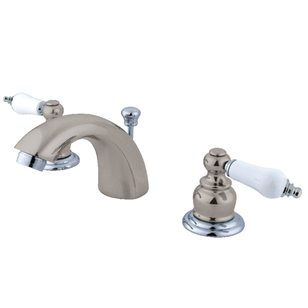 Victorian Mini-Widespread Bathroom Faucet in Brushed Nickel/Polished Chrome