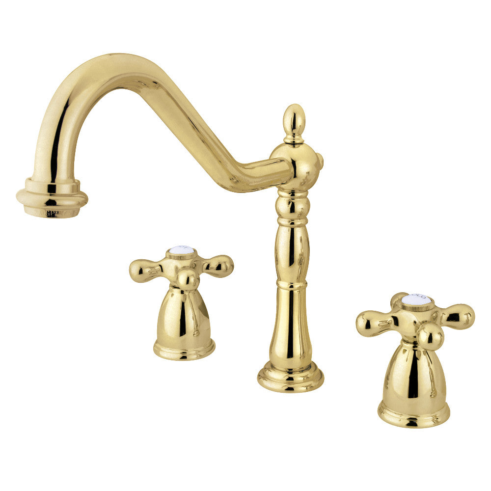 Heritage Widespread Kitchen Faucet in Polished Brass